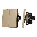 Механизм выключателя двухклавишный непроходной SWT-TENDO-MK02-SFPL-GD (230V, 10A) (Arlight, -)