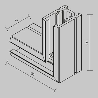 Коннектор угловой, накладной Levity