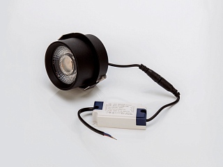 Встраиваемый светильник Rink 10W Черный 3000К, R-SRC-BL-WW