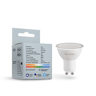 Светодиодная лампа Wi-Fi MR16 GU10 5,5W 2700K-6500K MIX-RGB DIM 110°