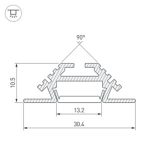 Профиль PHS-V-2000 ANOD (Arlight, Алюминий)