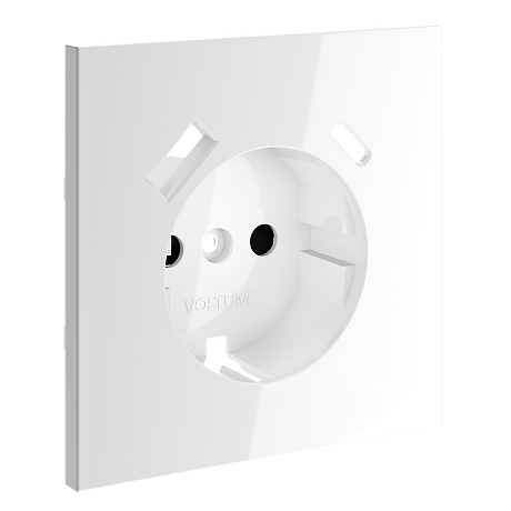 Накладка для розетки с заземлением и защитными шторками, с USB A+C, S70 (белый глянцевый)