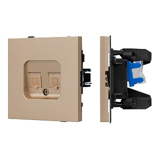 Механизм компьютерной розетки двойной SCT-TENDO-MPC2-PL-GD (RJ-45, CAT6) (Arlight, -)
