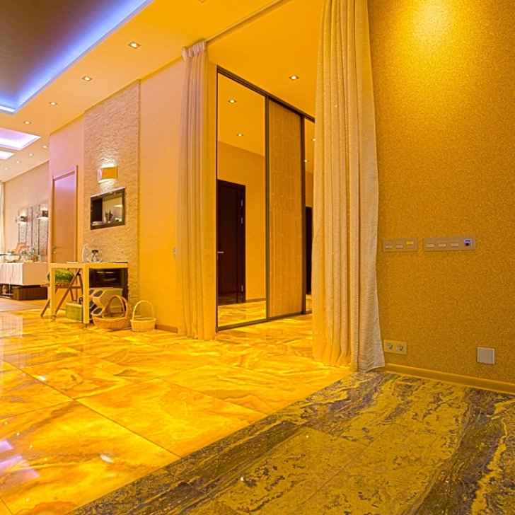 Светодиодная подсветка пола из оникса