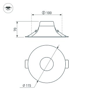 Светильник MS-BLIZZARD-BUILT-R115-10W Day4000 (WH, 100 deg, 230V) (Arlight, IP20 Металл, 3 года)