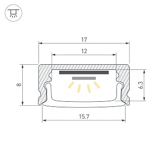 Профиль LINE-1708-2000 WHITE (Arlight, Алюминий)
