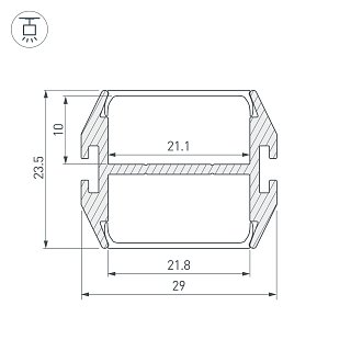 Профиль PLS-LOCK-DUAL-2000 ANOD (Arlight, Алюминий)
