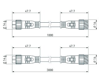 Коннектор питания ARL-LINE-3pin-1000-CON-MF (230V) (Arlight, IP67 Пластик, 3 года)
