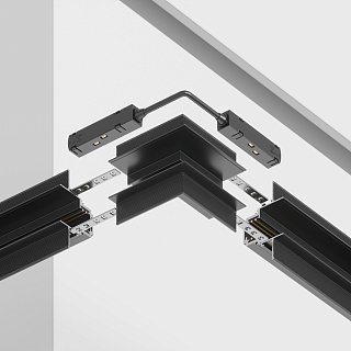 Угловой коннектор внешний Gravity встраиваемый черный