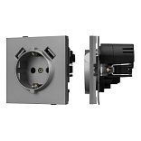 Механизм розетки с USB зарядкой SCT-TENDO-MUAA-PL-GR (230V, 16A) (Arlight, -)
