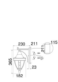 Настенный светильник (бра) Rivoli E27х1 60Вт IP 44