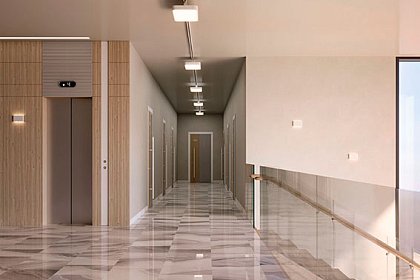 Светлый холл в современном ЖК