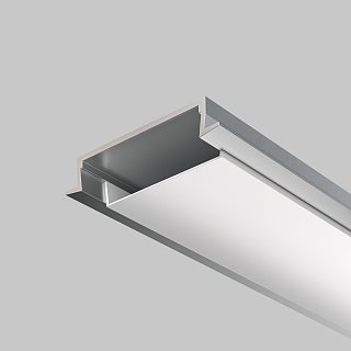 Алюминиевый профиль встраиваемый с накладным фланцем 30x6 (Серебро, 2 м), ALM-3006-S-2M 632018