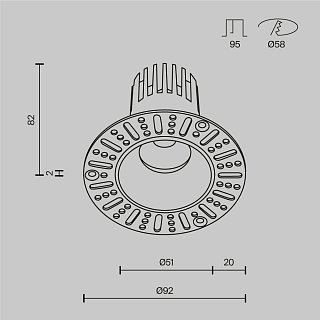 Встраиваемый светильник Dip Hight 3000K 10Вт 9°