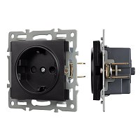Механизм электрической розетки SCT-MEU1-PL-BK (250V, 16A) (Arlight, -)