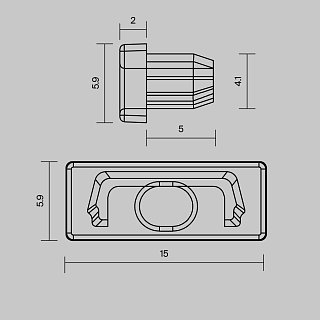 Комплект заглушек (для профиля 22×06) 10 шт., ALM-004-B-EC 642012