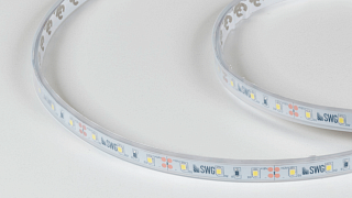 Светодиодная лента 2835, 60 LED/м, 4,8 Вт/м, 12В , IP66, 3M, Цвет: Холодный белый, SWG260-12-4.8-W-66-M