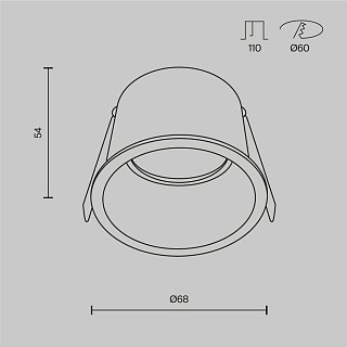 Встраиваемый светильник Reif GU10 1x10Вт