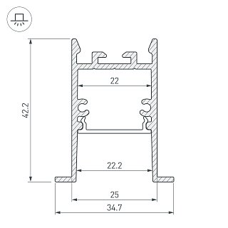 Профиль SL-COMFORT-3542-F-2000 ANOD (Arlight, Алюминий)