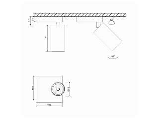 Крепление сменное М11 для светильников MINI VILLY, настенное поворотное накладное, цвет Черный, MINI-VL-M11-BL