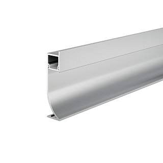 Алюминиевый профиль плинтус 53×14 (Серебро, 2 м), ALM-5314-S-2M