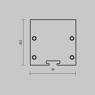 Комплект заглушек (для профиля 35×35) 2 шт., ALM-3535BT-B-EC 642038