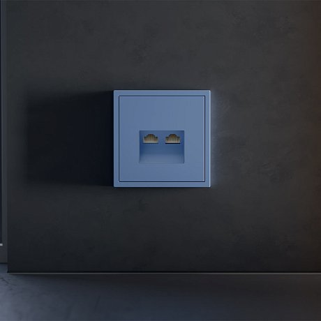 Накладка для розетки компьютерной двойной RJ45+RJ45 кат.6, S70 (деним)