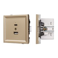 Механизм USB розетки SCT-TENDO-MUAC-SFPL-GD (5V, 3A, QC3) (Arlight, -)