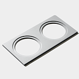 Рамка двойная для MINI COMBO, квадратная, белая алюминиевая, MINI-COMBO-S2-BL