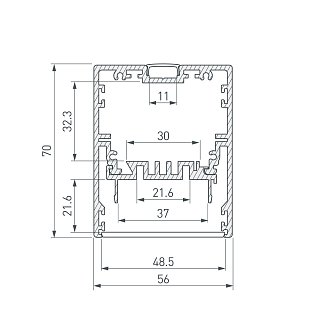 Профиль KLUS-POWER-W50-2000 ANOD (Arlight, Алюминий)