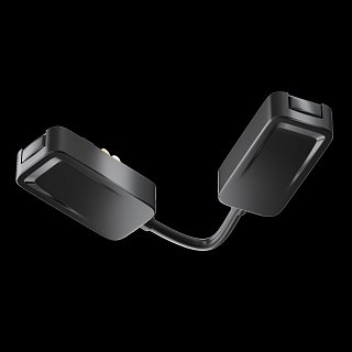 Коннектор питания угловой встраиваемый с проводом 6см Radity черный