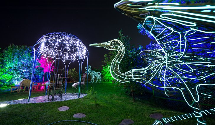 Светодиодная подсветка беседки