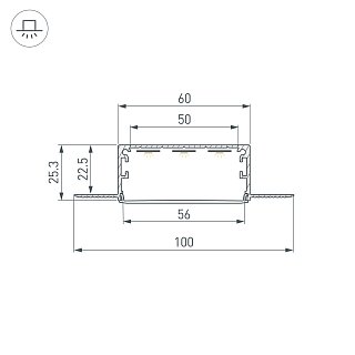 Профиль LINIA60-FANTOM-3000 ANOD (Arlight, Алюминий)