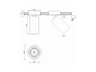 Крепление сменное М4 для светильников MINI VILLY, поворотное встраиваемое, цвет Черный, MINI-VL-M4-BL