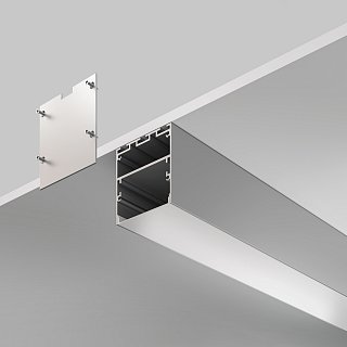 Алюминиевый профиль накладной-подвесной 50×50 (Серебро, 2 м), ALM-5050-S-2M