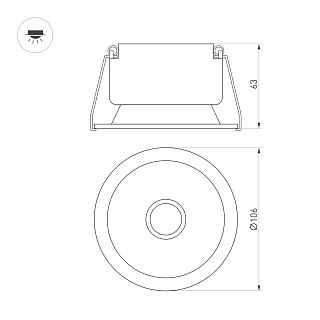 Светильник MS-HARBOR-R106-15W Warm3000 (BK, 24 deg, 230V) (Arlight, IP20 Металл, 5 лет)