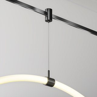 Коннектор с тросовым подвесом Tau в шинопровод Flarity черный