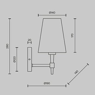 Настенный светильник (бра) Zaragoza E14х1 40Вт