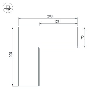 Угол SL-LINIA55-FANTOM внутренний (Arlight, Металл)