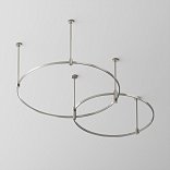 Готовая конструкция круглая двухровневая D800мм + D650мм на жестких подвесах Medium без светильников и блока питания, платина