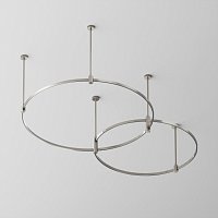 Готовая конструкция круглая двухровневая D800мм + D650мм на жестких подвесах Medium без светильников и блока питания, платина