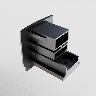 Заглушка торцевая Trinity черный, 1шт