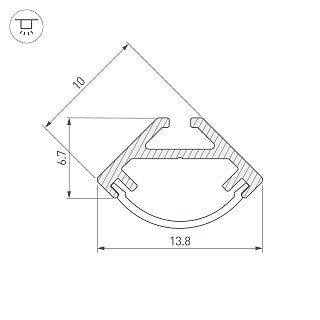 Профиль SL-KANT-H10-2000 ANOD (Arlight, Алюминий)