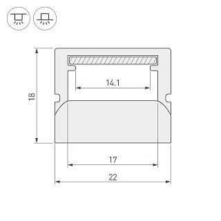 Профиль WPH-FLOOR22-2000 (Arlight, Пластик)