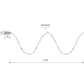 Светодиодная гирлянда ARD-DEW-HOME-2000-20LED-STD Warm3000 (1.5V, Battery Pack, Cork) (Ardecoled, IP20)