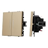 Механизм выключателя двухклавишный непроходной LED SWT-NOBE-MK02-SFPL-L-GD (230V, 10A) (Arlight, -)
