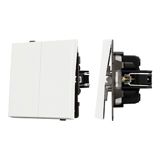 Механизм выключателя двухклавишный проходной SWT-TENDO-MKP2-SFPL-WH (230V, 10A) (Arlight, -)