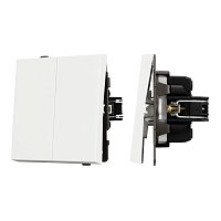 Механизм выключателя двухклавишный проходной SWT-TENDO-MKP2-SFPL-WH (230V, 10A) (Arlight, -)