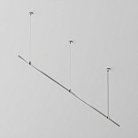 Готовая конструкция прямая на тросовых подвесах Hang без светильников и блока питания, платина