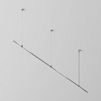 Готовая конструкция прямая на тросовых подвесах Hang без светильников и блока питания, платина